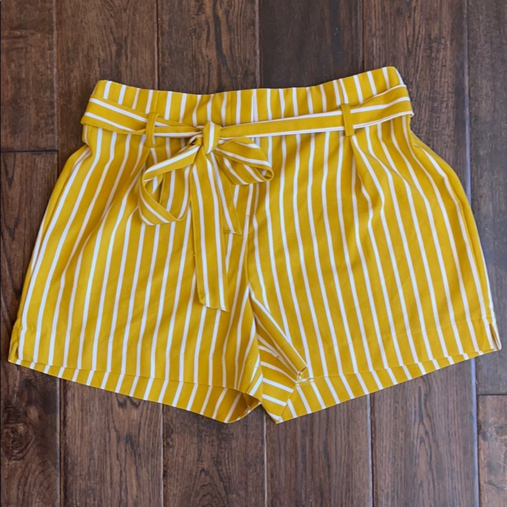 MOSAIC & CO high rise shorts with front belt sz L